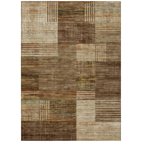 Addison Chantille ACN2149 Geometric Machine Made Transitional Brown Rug