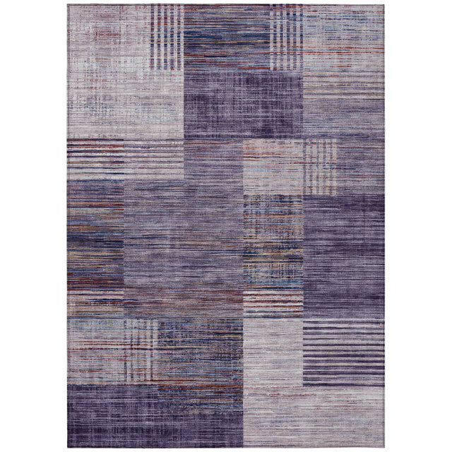 Addison Chantille ACN2149 Geometric Machine Made Transitional Plum Rug