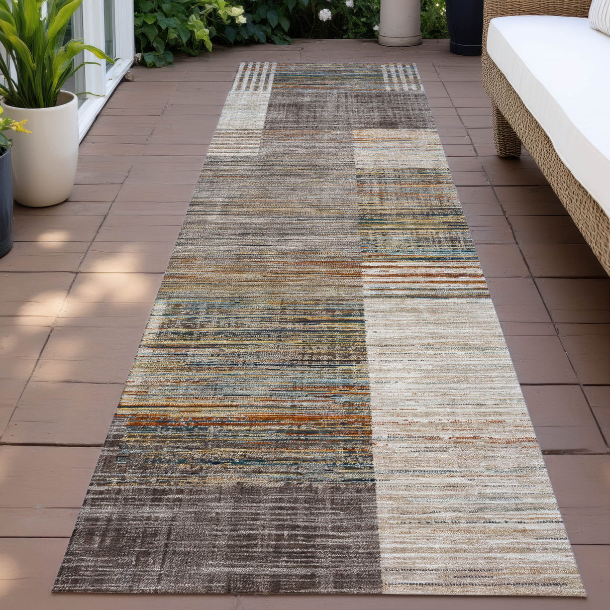Addison Chantille ACN2149 Geometric Machine Made Transitional Taupe Rug