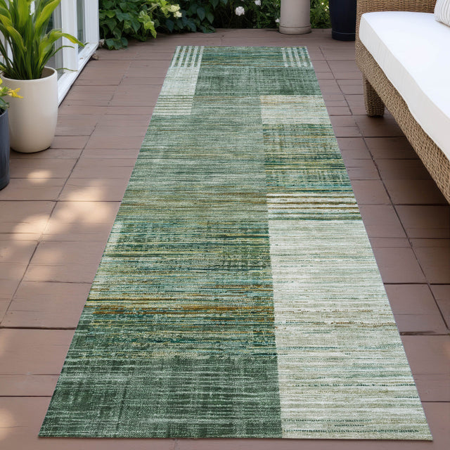 Addison Chantille ACN2149 Geometric Machine Made Transitional Teal Rug