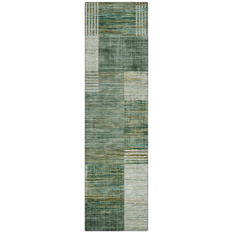 Addison Chantille ACN2149 Geometric Machine Made Transitional Teal Rug