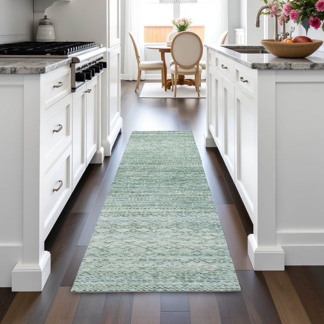 Addison Chantille ACN2150 Stripes Machine Made Transitional Aqua Rug