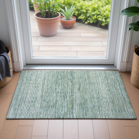 Addison Chantille ACN2150 Stripes Machine Made Transitional Aqua Rug