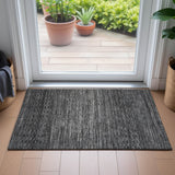 Addison Chantille ACN2150 Stripes Machine Made Transitional Charcoal Rug