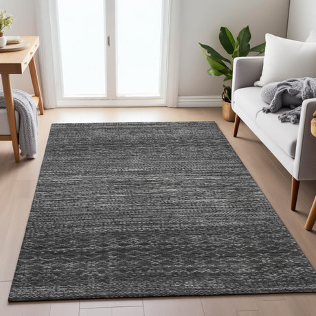 Addison Chantille ACN2150 Stripes Machine Made Transitional Charcoal Rug