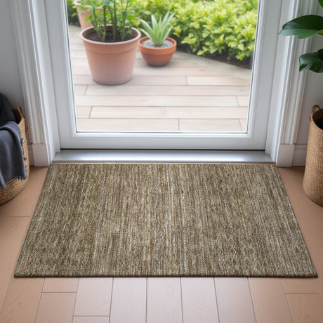 Addison Chantille ACN2150 Stripes Machine Made Transitional Chocolate Rug