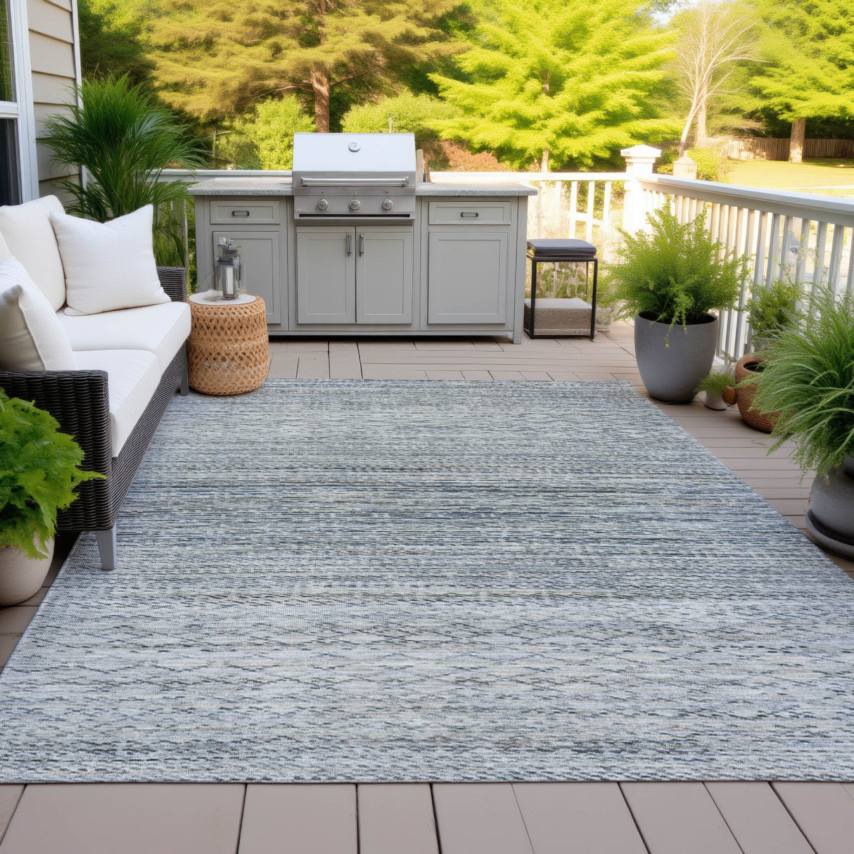 Addison Chantille ACN2150 Stripes Machine Made Transitional Linen Rug