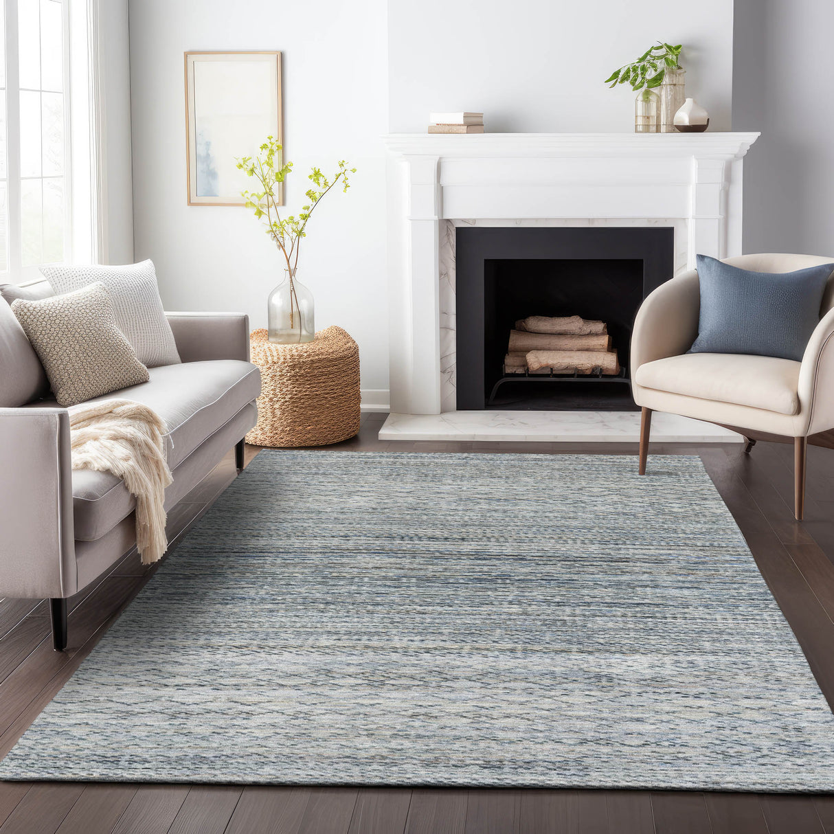 Addison Chantille ACN2150 Stripes Machine Made Transitional Linen Rug