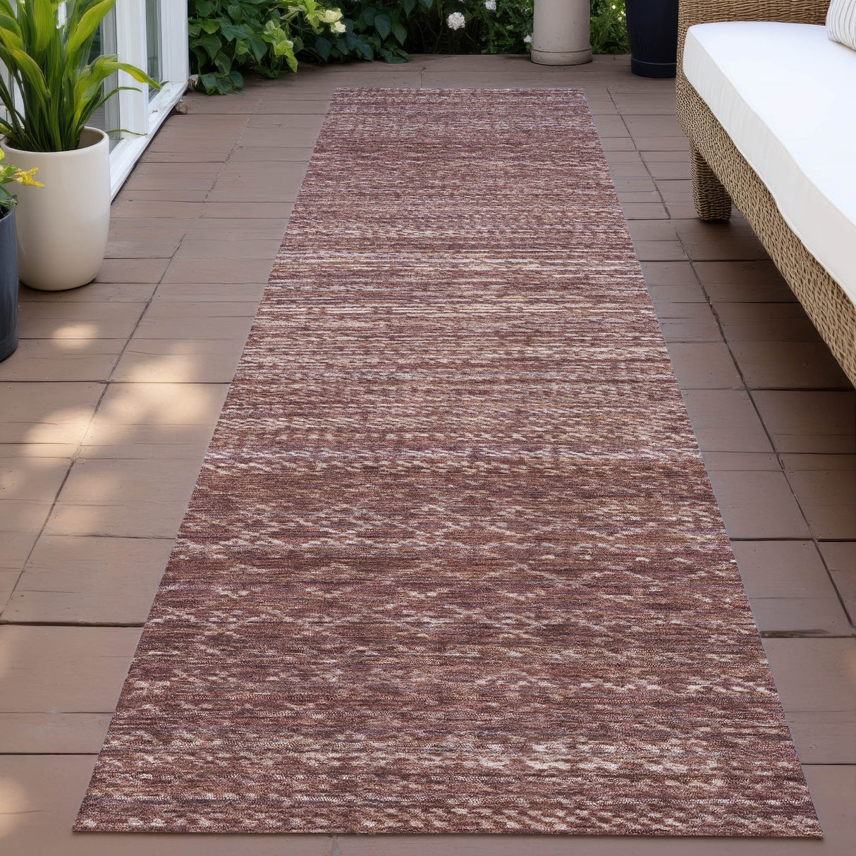 Addison Chantille ACN2150 Stripes Machine Made Transitional Merlot Rug