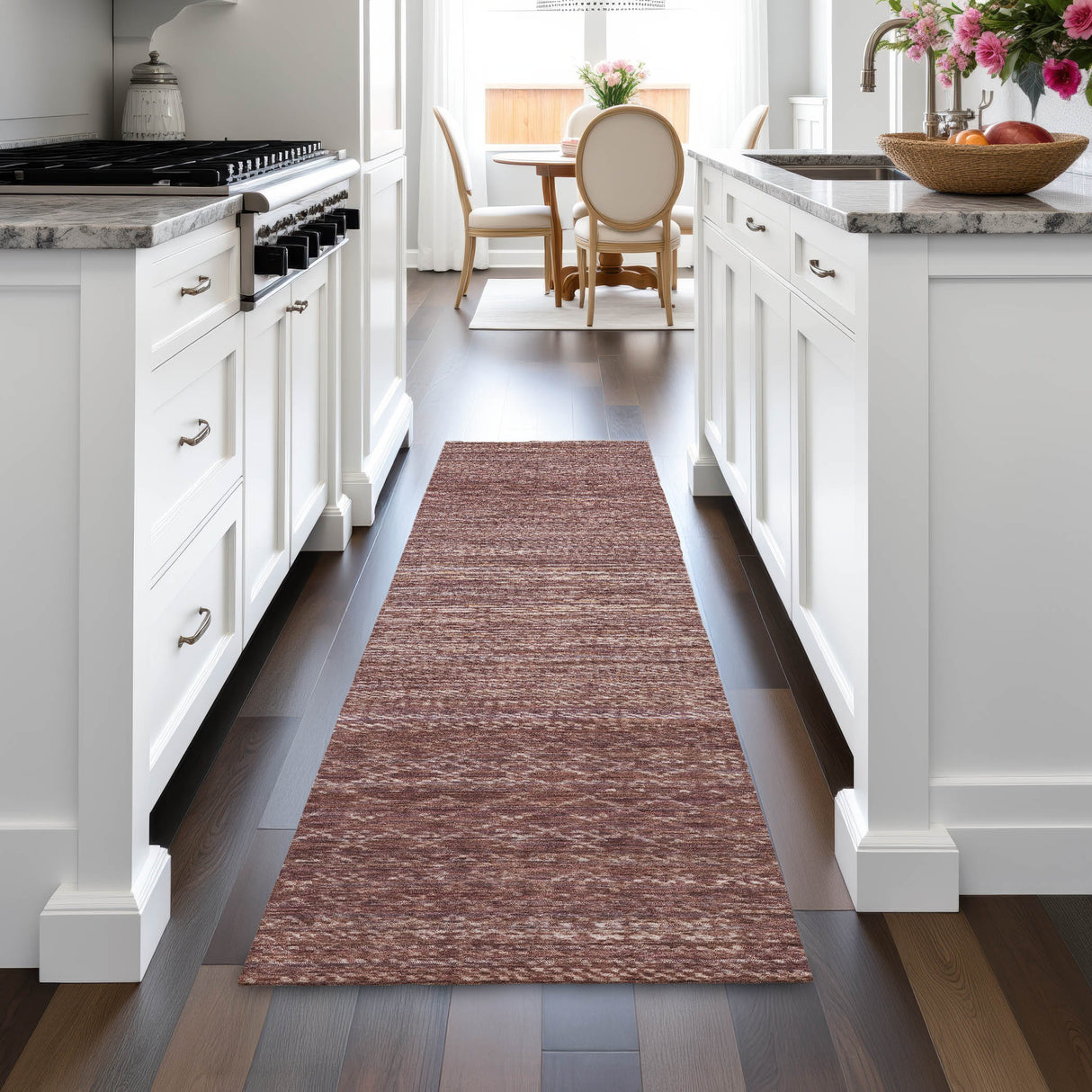 Addison Chantille ACN2150 Stripes Machine Made Transitional Merlot Rug