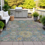 Addison Chantille ACN2151 Medallions Machine Made Traditional Aloe Rug