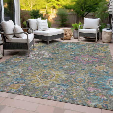 Addison Chantille ACN2151 Medallions Machine Made Traditional Aloe Rug