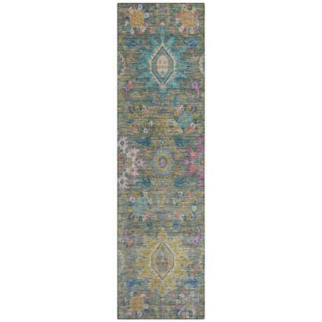 Addison Chantille ACN2151 Medallions Machine Made Traditional Aloe Rug