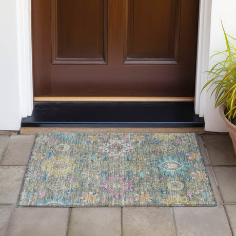 Addison Chantille ACN2151 Medallions Machine Made Traditional Aloe Rug
