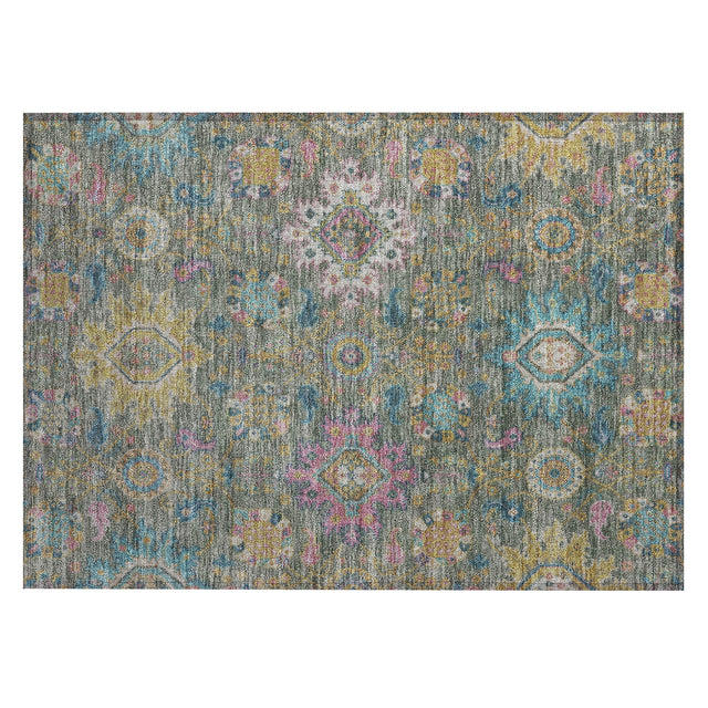 Addison Chantille ACN2151 Medallions Machine Made Traditional Aloe Rug