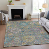 Addison Chantille ACN2151 Medallions Machine Made Traditional Aloe Rug