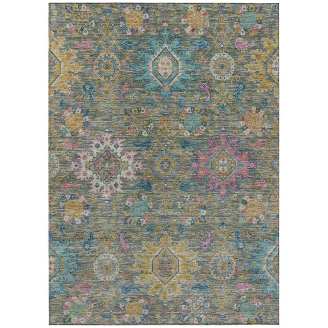 Addison Chantille ACN2151 Medallions Machine Made Traditional Aloe Rug