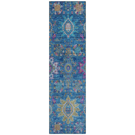 Addison Chantille ACN2151 Medallions Machine Made Traditional Blue Rug