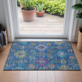 Addison Chantille ACN2151 Medallions Machine Made Traditional Blue Rug