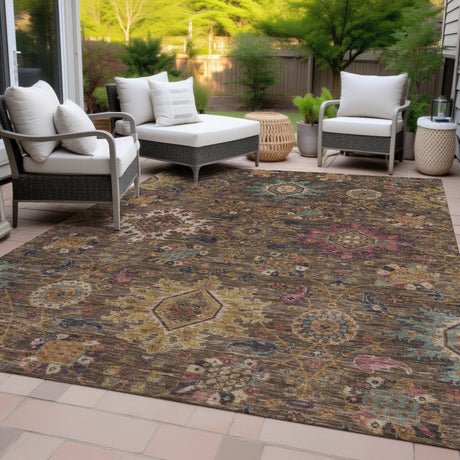 Addison Chantille ACN2151 Medallions Machine Made Traditional Chocolate Rug