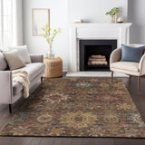 Addison Chantille ACN2151 Medallions Machine Made Traditional Chocolate Rug