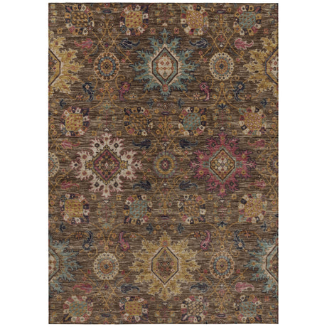 Addison Chantille ACN2151 Medallions Machine Made Traditional Chocolate Rug