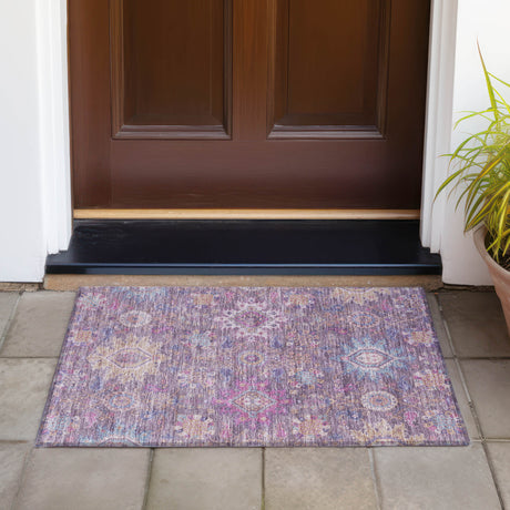 Addison Chantille ACN2151 Medallions Machine Made Traditional Eggplant Rug