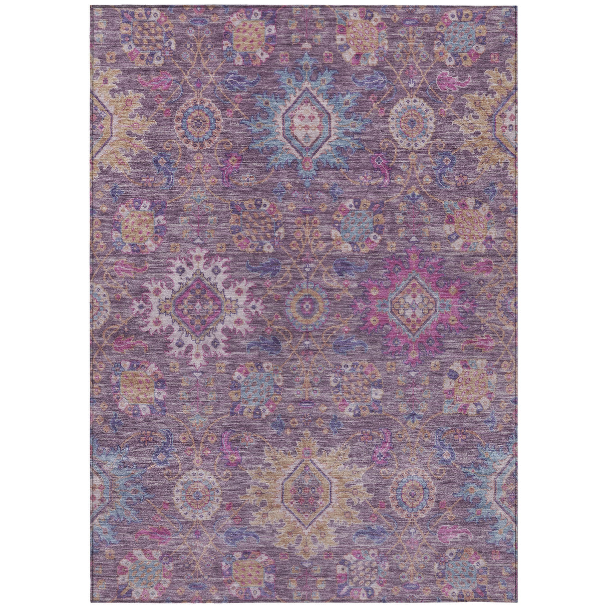 Addison Chantille ACN2151 Medallions Machine Made Traditional Eggplant Rug