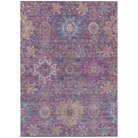 Addison Chantille ACN2151 Medallions Machine Made Traditional Eggplant Rug