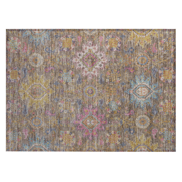 Addison Chantille ACN2151 Medallions Machine Made Traditional Mocha Rug