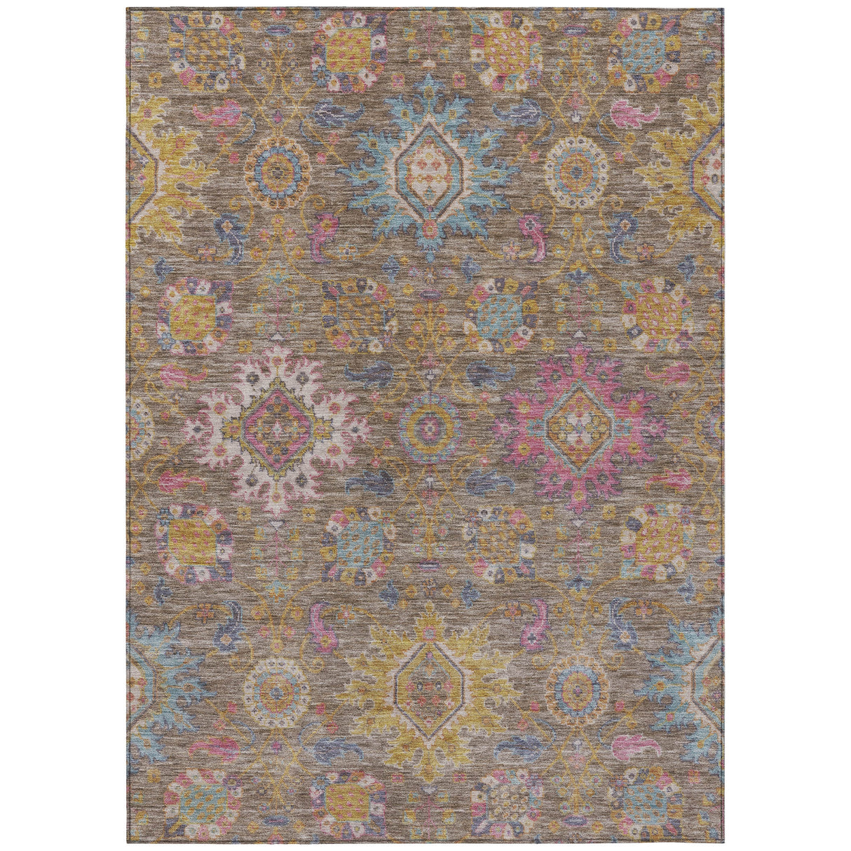 Addison Chantille ACN2151 Medallions Machine Made Traditional Mocha Rug