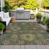 Addison Chantille ACN2151 Medallions Machine Made Traditional Olive Rug