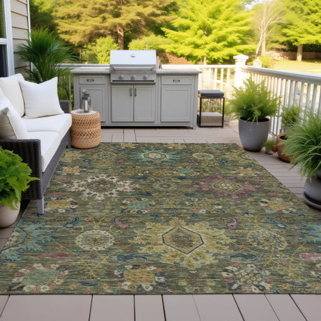 Addison Chantille ACN2151 Medallions Machine Made Traditional Olive Rug