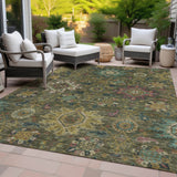 Addison Chantille ACN2151 Medallions Machine Made Traditional Olive Rug