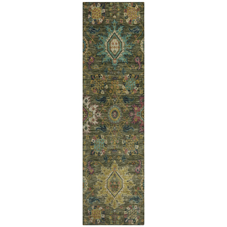 Addison Chantille ACN2151 Medallions Machine Made Traditional Olive Rug