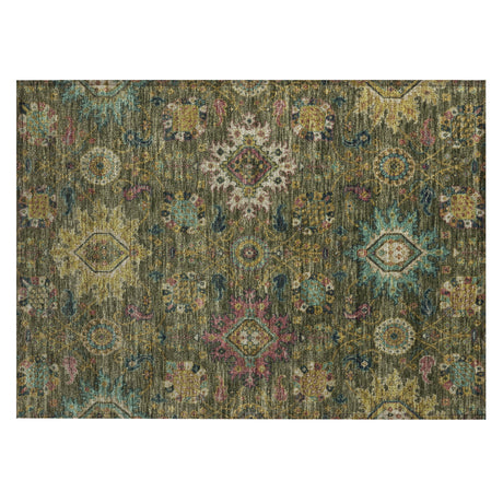Addison Chantille ACN2151 Medallions Machine Made Traditional Olive Rug