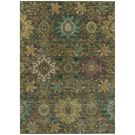 Addison Chantille ACN2151 Medallions Machine Made Traditional Olive Rug