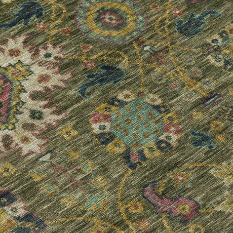 Addison Chantille ACN2151 Medallions Machine Made Traditional Olive Rug