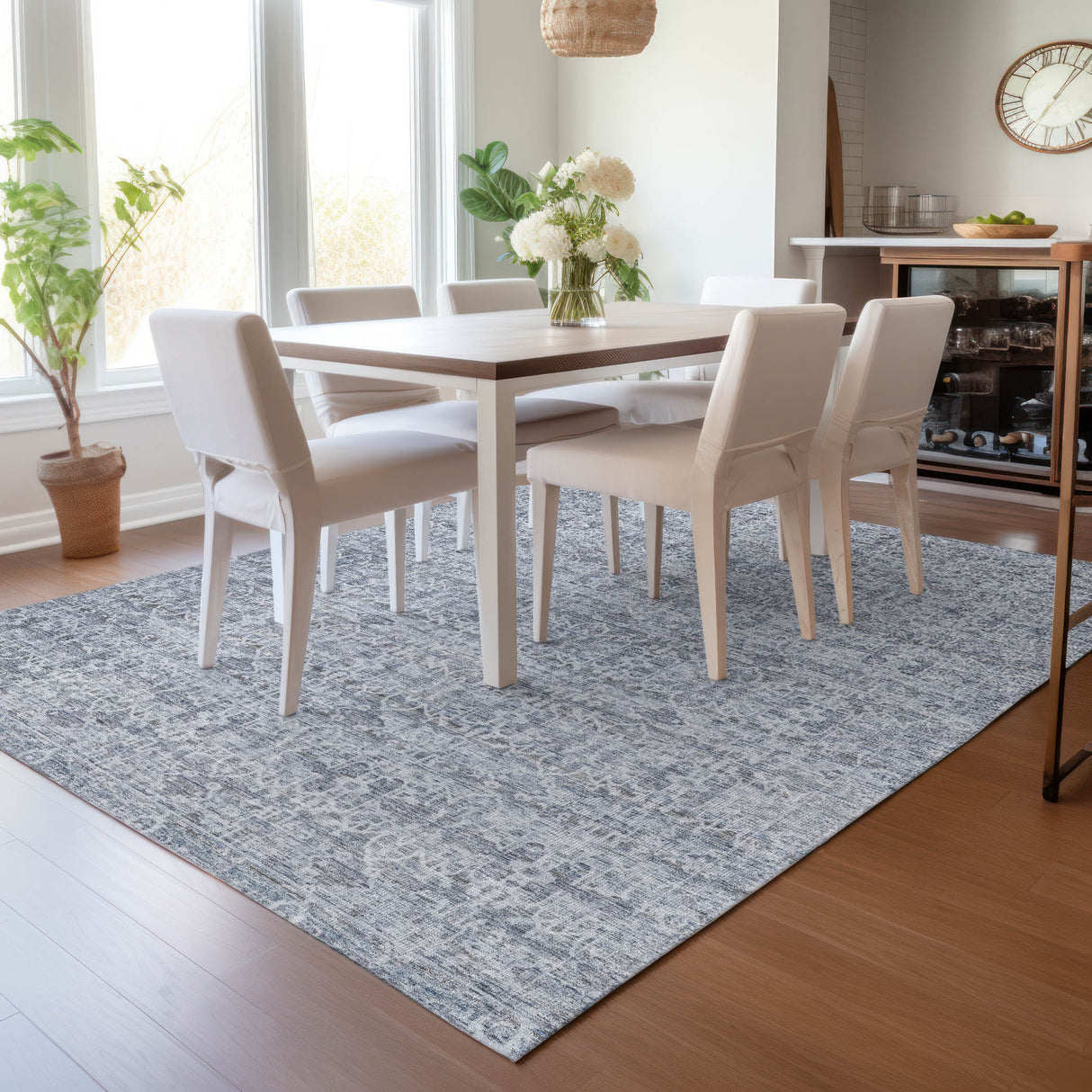 Addison Chantille ACN2152 Stripes Machine Made Transitional Blue Rug
