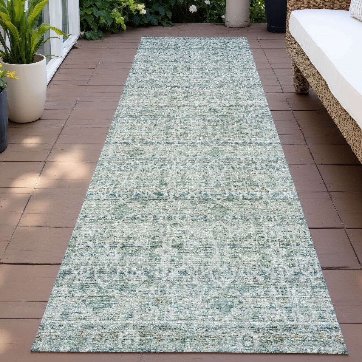 Addison Chantille ACN2152 Stripes Machine Made Transitional Teal Rug