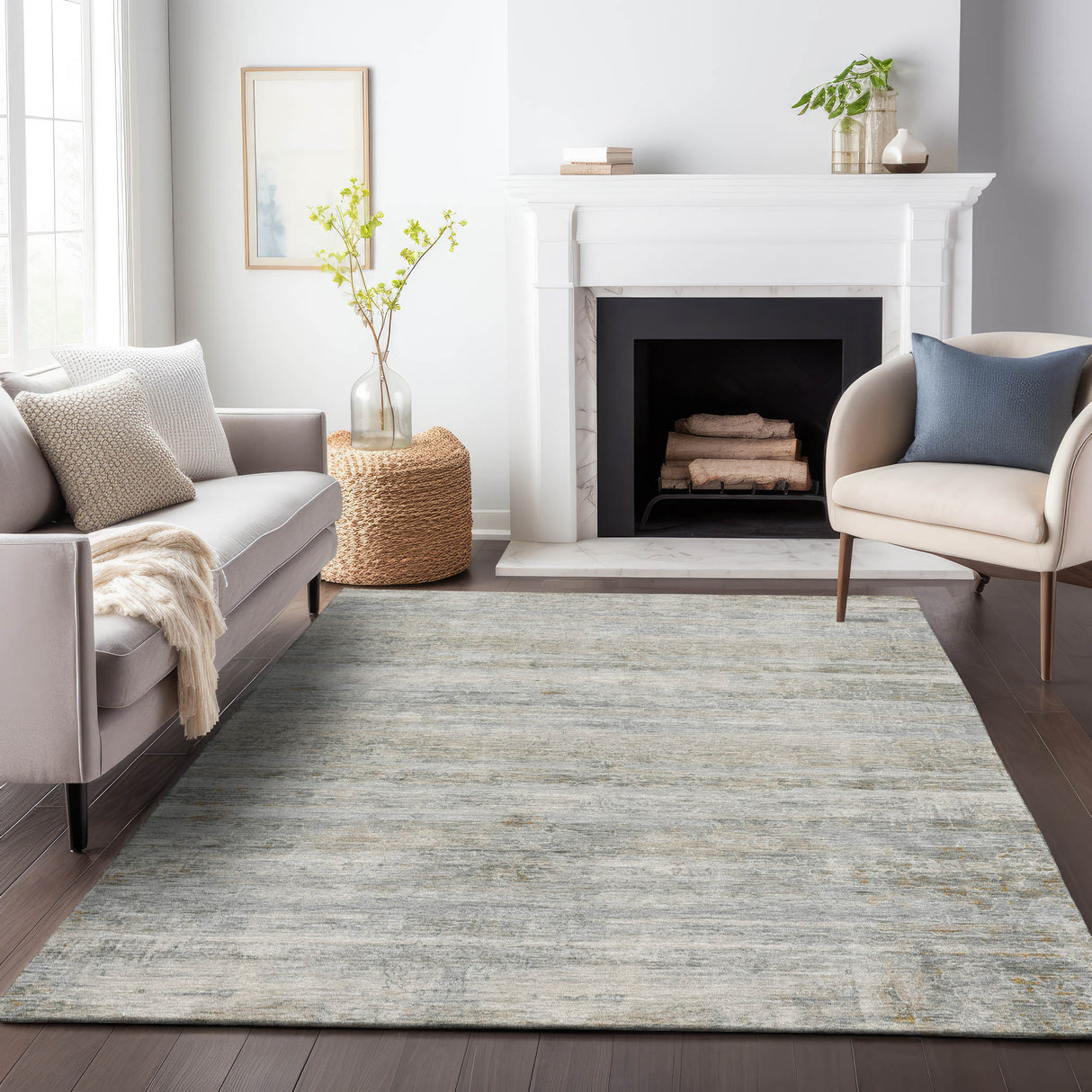 Addison Chantille ACN2154 Stripes Machine Made Transitional Granite Rug