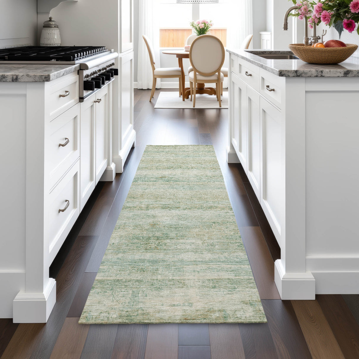 Addison Chantille ACN2154 Stripes Machine Made Transitional Green Rug