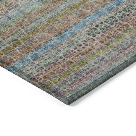 Addison Chantille ACN2155 Stripes Machine Made Transitional Aqua Rug