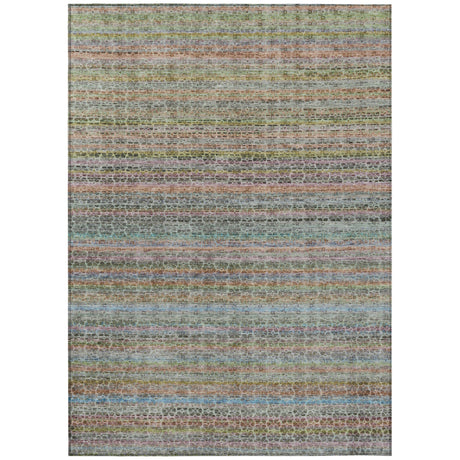 Addison Chantille ACN2155 Stripes Machine Made Transitional Aqua Rug