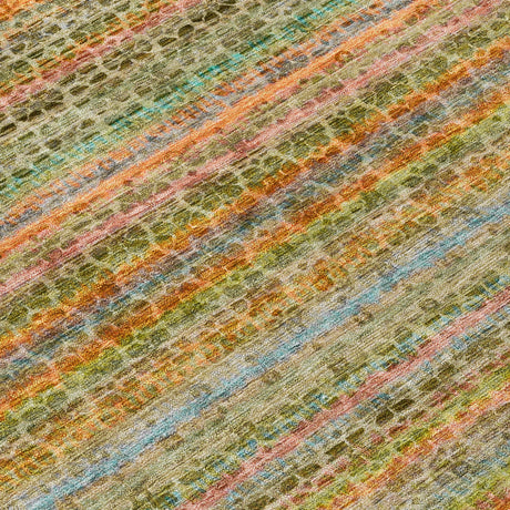 Addison Chantille ACN2155 Stripes Machine Made Transitional Coral Rug