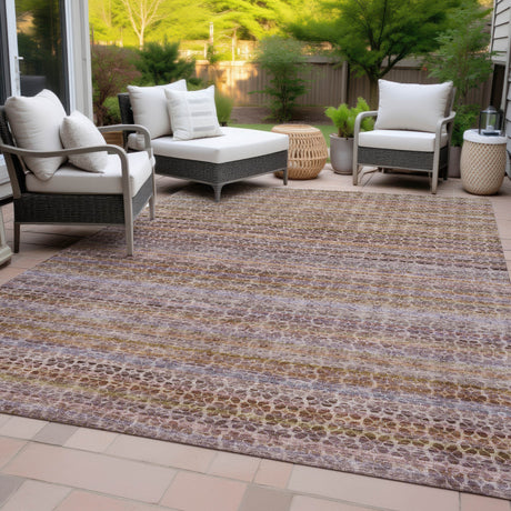 Addison Chantille ACN2155 Stripes Machine Made Transitional Khaki Rug