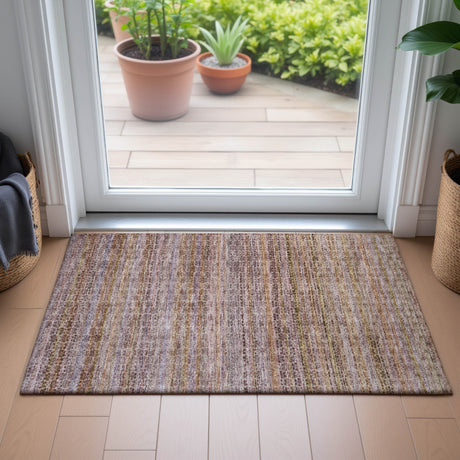 Addison Chantille ACN2155 Stripes Machine Made Transitional Khaki Rug