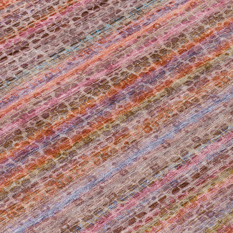Addison Chantille ACN2155 Stripes Machine Made Transitional Pink Rug