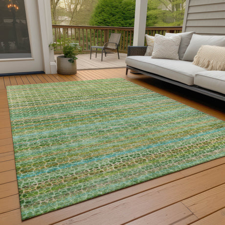 Addison Chantille ACN2155 Stripes Machine Made Transitional Teal Rug