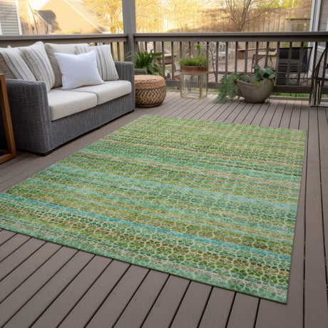 Addison Chantille ACN2155 Stripes Machine Made Transitional Teal Rug